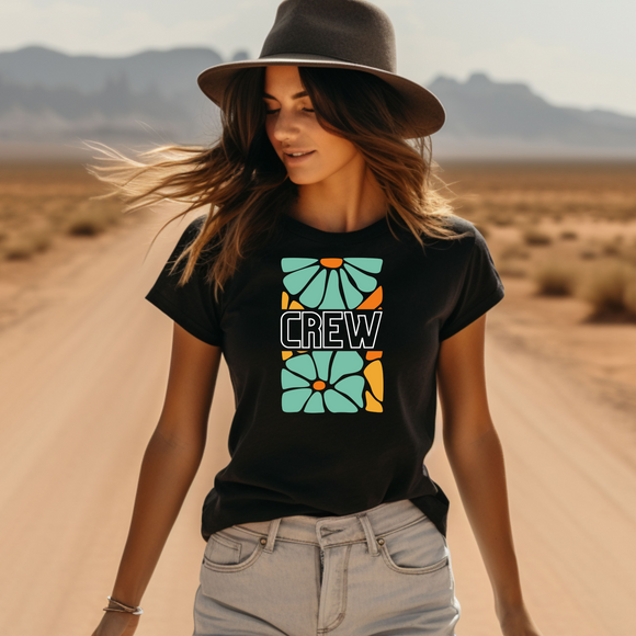 CREW Shirt | floral türkis | Für das Team der Braut
