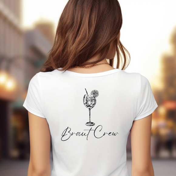 Crew T-Shirt | Spritz Glas | Für das Team der Braut